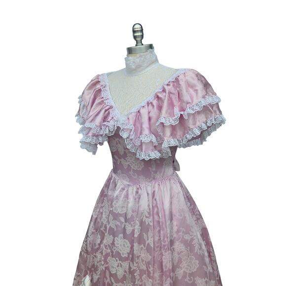 Gunne Sax Vintage 80s Purple Princess Dress Size S 9 Lace Southern Belle - Picture 6 of 12